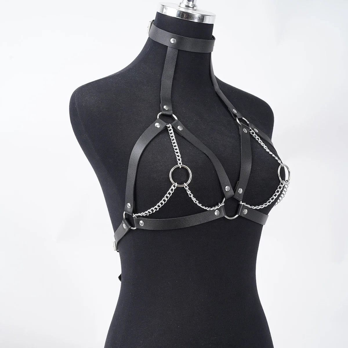 Women's Plus Size Belt, Punk Chest Harness for Women, Fashion PU Leather Cage Bra Harness, Rave Outfit Harness Belt.