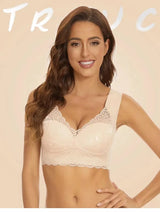 WomenBeautiful Back Bra Large Size Fat Mm Bra Gathered and Traceless Thin Cotton Strapless Underwear Without Steel Ring Vest