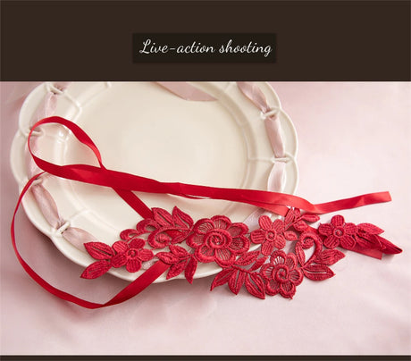 Sexy Fetish Lingerie Accessories For Fine Women Body Elegant Lace Floral Embroidered Jade Feet Anklets Adult Footjob Sex Games