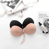 Self Adhesive Invisible Bra Silicone Chest Stickers Women Gathering Flat Chest Display Big Push Up Bra for Night Dress Bridal