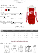 Sylcue Winter Bachelor Party Solid Color Velvet Tight Sexy Hot Mature Charm Women'S Fishbone Sling Dress With Lace Sleeve