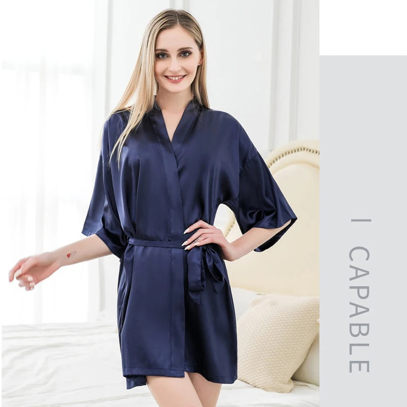 Personalized Name and Date Robe Bride Bridesmaid Bathrobe Birthday Party Gown Add Any Text Robes