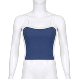 Sleeveless Knitted Crop Tops Green Sexy Basic Patchwork 2023 Summer Casual Cami Backless Y2k Vintage Tank Top Women