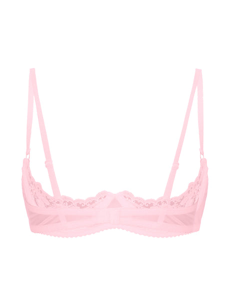 Women's Sexy Open Cup Bra Tops Sheer Floral Lace Underwire Push Up Bralette Cupless Lingerie Exposed Breast Underwear Nightwear