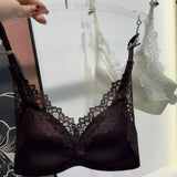 Women's Lace Backless Bras Plunge Strappy Bralette Soft Support Seamless Invisible Underwear Cami Top Plus Size Push Up