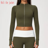 Yoga Long Sleeve Women's Zipper Sports Jacket Fitness Yoga Shirts Gym Top Activewear Running Coats Workout Clothes For Cycling