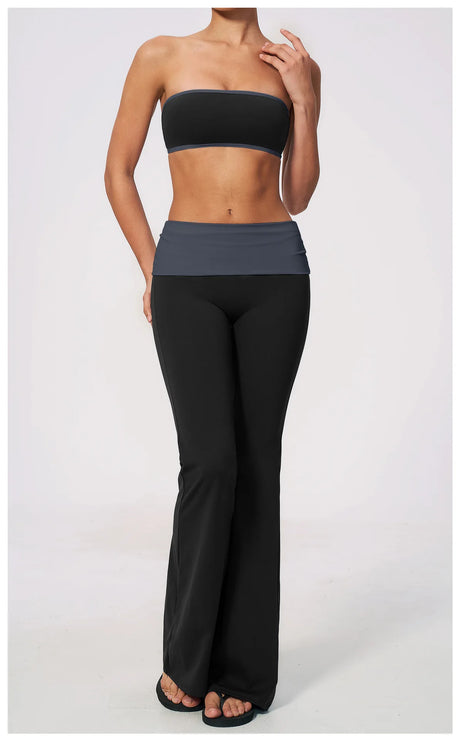 Summer Strapless Sports Bra Color blocked Women Quick-Drying Yoga Bra Women's Tube Top Fitness Chest Wrap Underwear Workout Bras