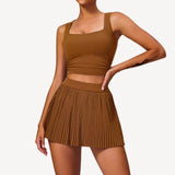 New Cloudy Breathable Outdoor Sports Set - Women's Tight Back Yoga Set - Hip Covering and Waist cinching Fitness Skirt