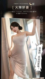Gentle Chest Cushion Seductive Thin Sheer Seductive Revealing Chest Home Set Sexy Dress Elegant Long Dress Hot Sexy Women STF7