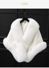 White Fur Shawl Women's  Jacket  Autumn Winter Faux Mink Fox Fur Dress Cheongsam Cloak Coats New 2026 Thicken Warm Short Outwear