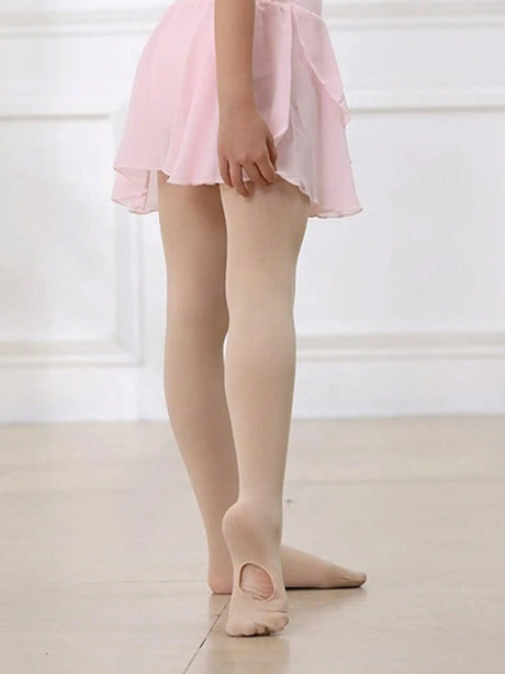 4PCS Girls Convertible Footed Dance Tights Nylon Spandex Ballet Leggings for Kids 2-14Y Girls Class Training Practice Wear