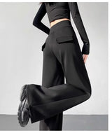 Elegant Women's Pants Palazzo Flared Wide Killer High Waist OL Ladies Career Long Trousers