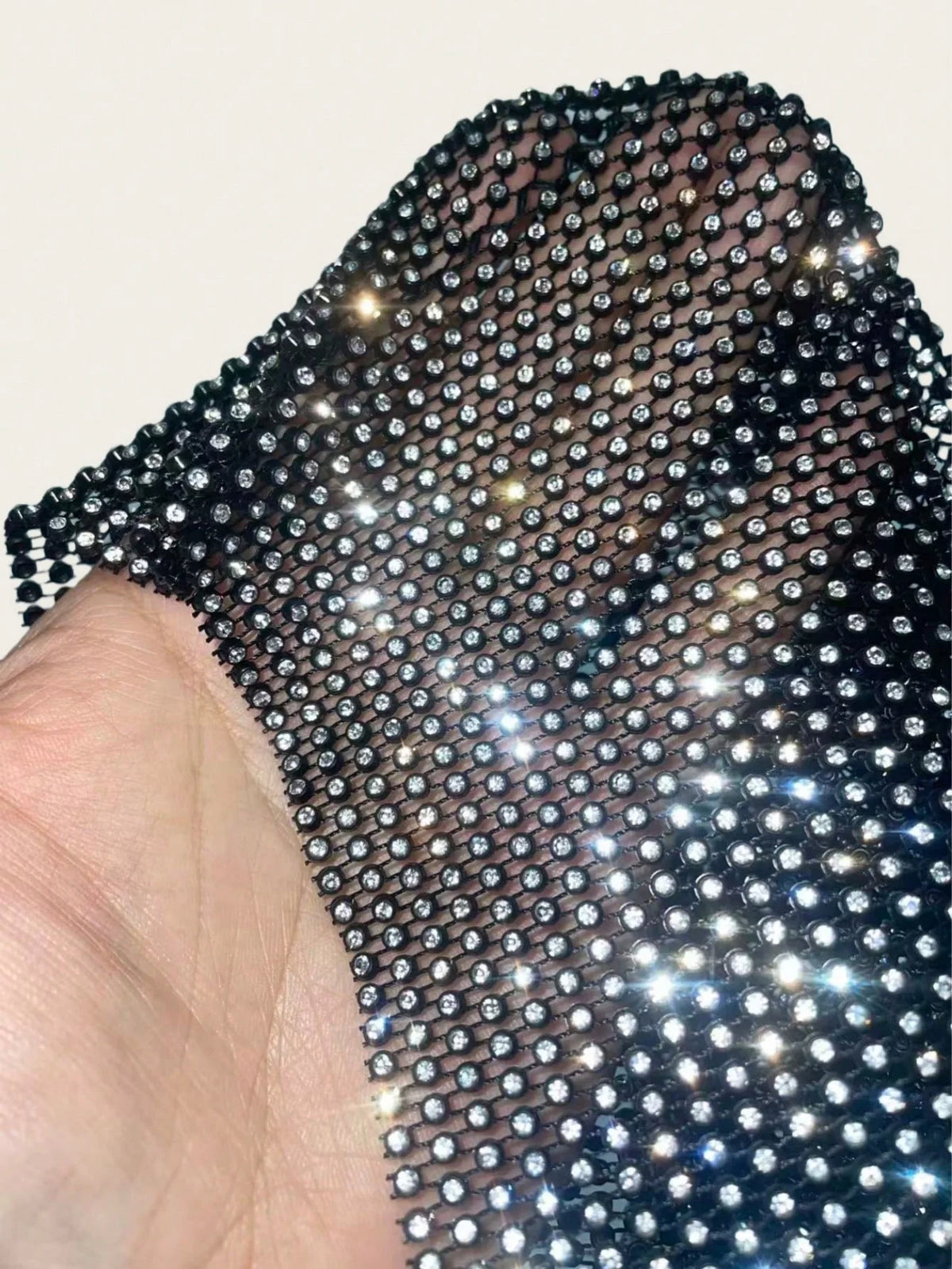 ling Pink Crystal Net Vest with Sequins Women Deep V Neck Dance Clubwear Trendy Fashion for Nightclub Bikini Cover Up