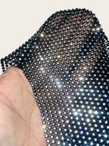 ling Pink Crystal Net Vest with Sequins Women Deep V Neck Dance Clubwear Trendy Fashion for Nightclub Bikini Cover Up