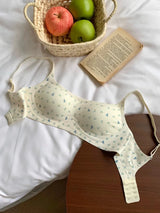 Plunge Neck Floral Demi Cup Bra Small Bust Wirefree Push Up Seamless Invisible Thin Cute Teen Girls Daily Wear Underwear