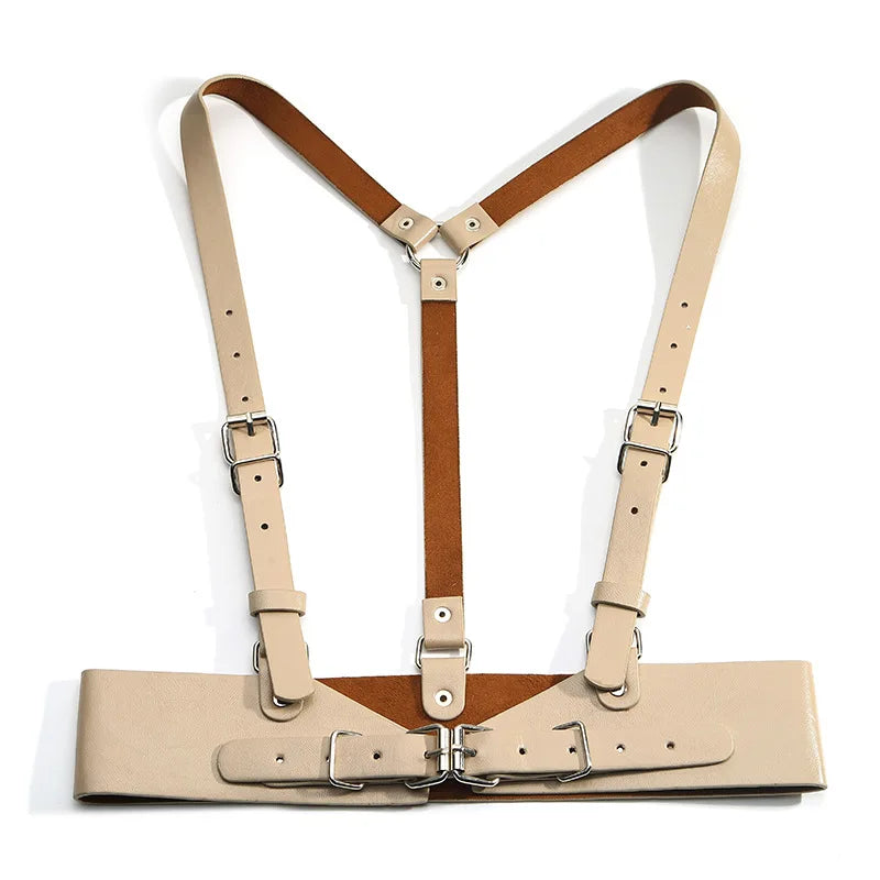 Underbust Corset Top with Strap Punk Harness Belt Leather Suspender Belt Belts for Women