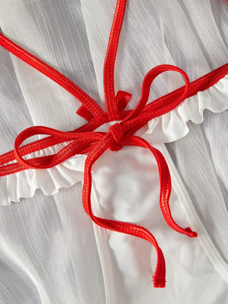 Nurse-Style Cosplay Lingerie Set, Maid-Style Hollow-Out Design Lingerie, Available in White and Black