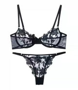 Hot Sexy Floral Embroidery Underwear Women Sexy Lingerie Erotic Sheer Bra With Panties Porn Lace Underwear Fancy Sexy Set