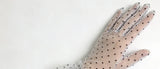 Short Dot Embellished Wedding Veil Performance Gloves for Women Netting Bridal Wedding Gown Polka Dot Gloves Breathable Gloves