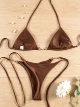 String Bikini Black Swimsuits High Cut Bikinis Bandage Swimwear Triangle Swimsuit New Style Swimsuit Holiday Beachwear