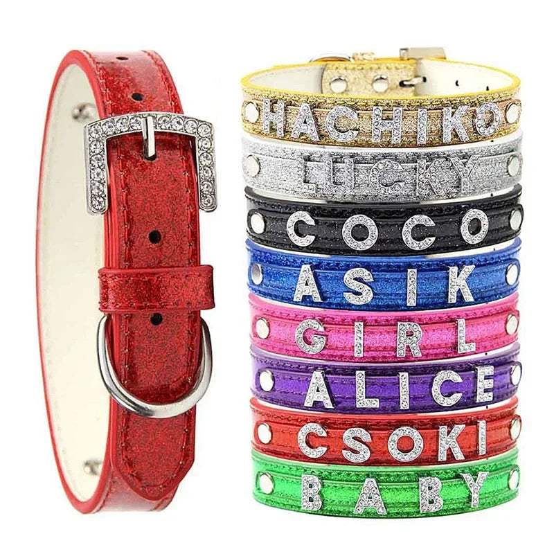Shiny Glossy PU Leather Custom Name Letters Choker Collar Necklaces Men Women Personalized Cosplay Customized Chocker Jewelry