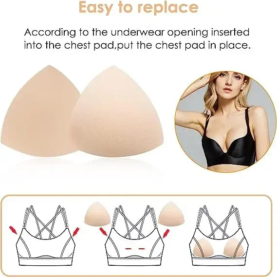 Soft Bra Pads Inserts Removable Bra Pad for Women Breast Push Up Enhancer Bra Pad Sports Bras Cups Insert Bikini Swimsuit