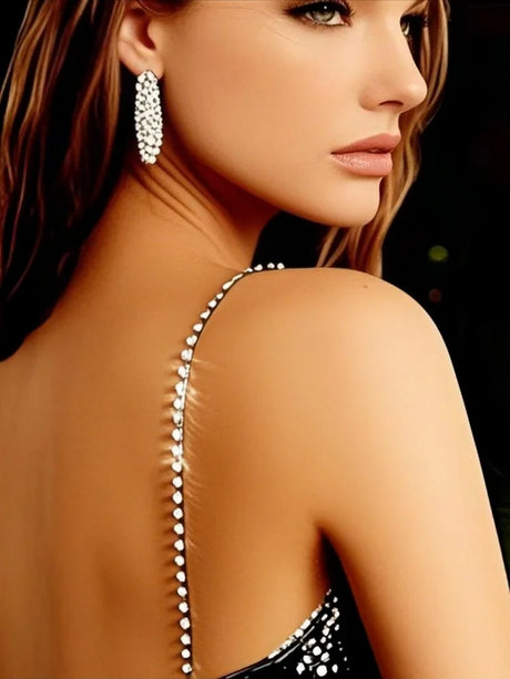 Detachable Rhinestone Metal Bra Strap for Women, Non-Slip Invisible Adjustable Crystal Shoulder Straps,Lingerie Accessories Gift
