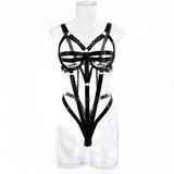 Sexy Hollow Out Bandage Body Harness Belt One Piece Bodysuit Women Erotic Sex Hot Bdsm Lingerie Open Crotch and Breasts
