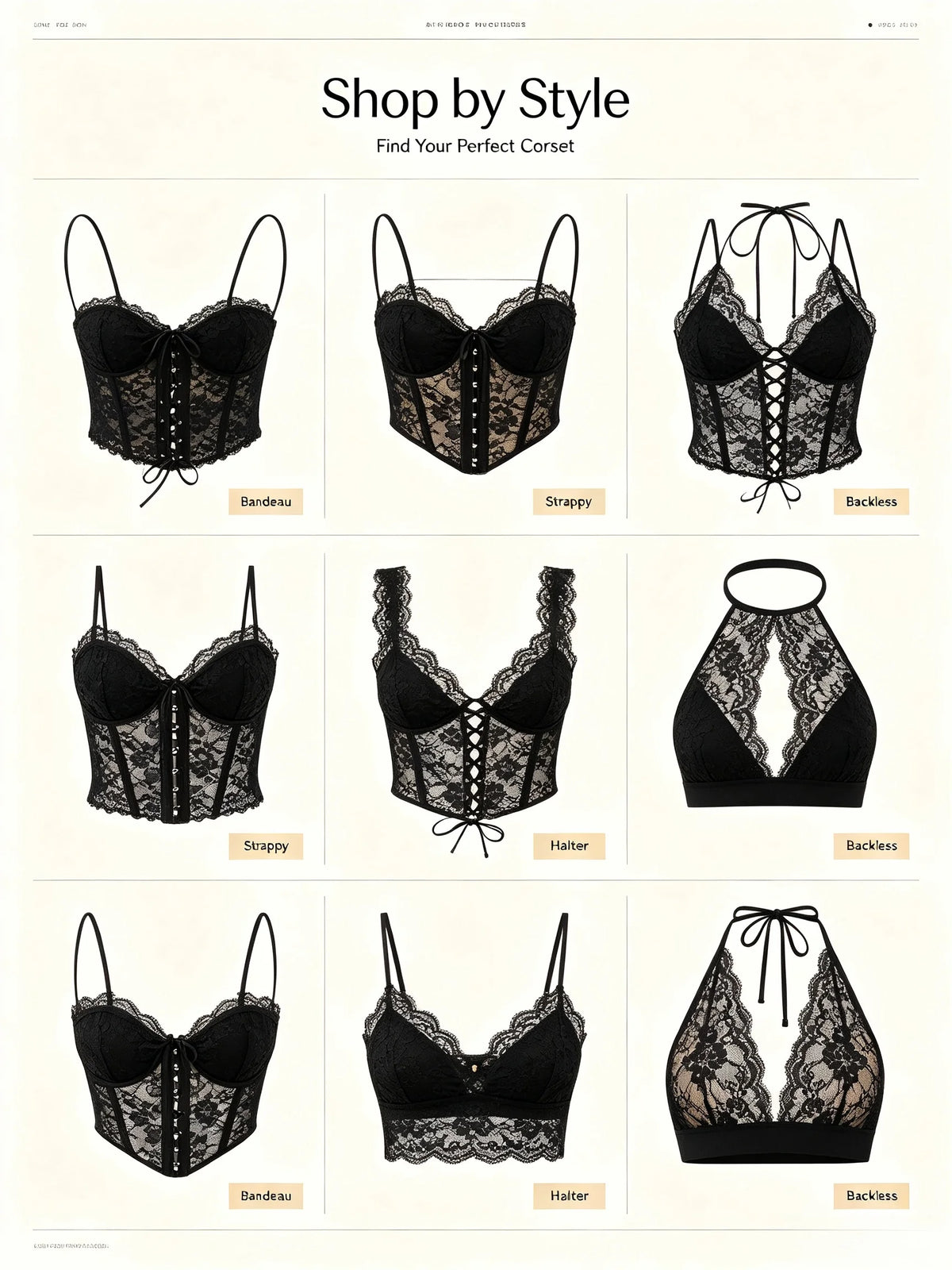Sexy Women's Lace Fishbone Bandage Vest Black Slim Strapless Backless Female Corset 2026 Spring Summer Lady Beach Party Top New