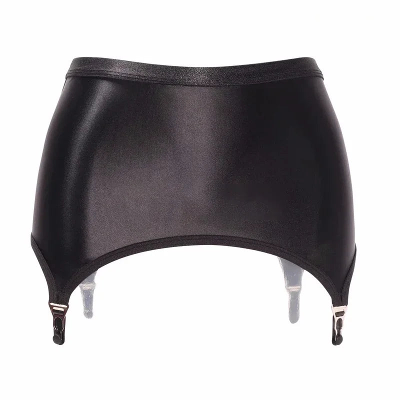 Sexy multi choices Luxury Garter Belt Women Glossy Satin Mini Skirt Metal Clips Garter Suspender Belt For OL sexy dancer sm game