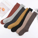 Socks women's Winter Warm Long Stockings Thick Thermal Cotton Terry Solid Harajuku Breathable Thicken Casual Knee High Socks