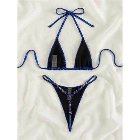 Sexy Diamond Extreme String Mini Micro Bikini Women Swimwear Female Swimsuit Two-piece Bikini set Bather Bathing Suit Swim V5180