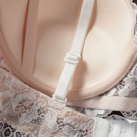 Black Lace Bra Women Small Chests Gathering Bralette Removable Shoulder Strap Soft Steel Ring Bras Wedding Party Dress Underwear