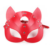 Red Leather Mask Women Sexy Cosplay Cat Mask Bondage Half Face Masks Gothic Masquerade Ball Fancy Masks BDSM Erotic Accessorie