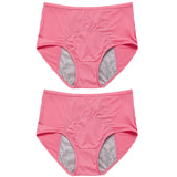 2pcs Women's Physiological Briefs Girl Menstrual Panties Ladies Period Leak Proof Panty Mid Waist Ice Silk Underwear