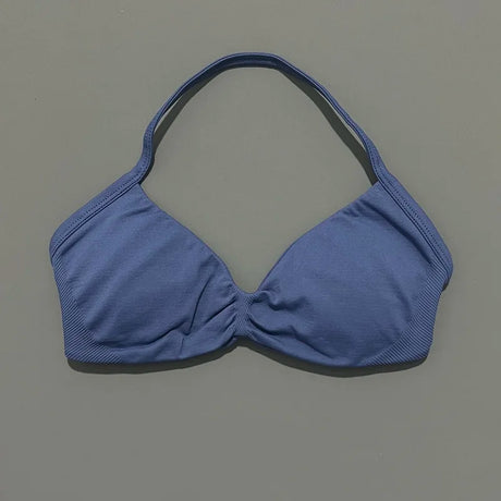 HISTELLO Strappy Bra Women Seamless Gym Underwear High Support Halter Sexy Sports Pilates Clothing Push-up Yoga Workout Tank Top
