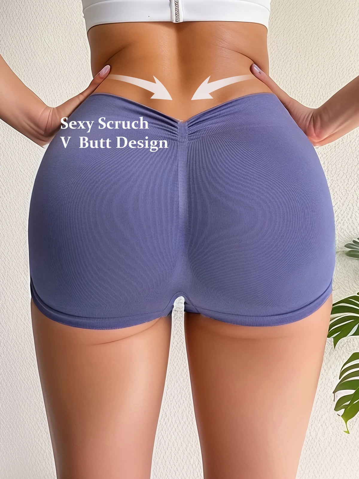 Women High Waist Seamless Yoga Shorts Scrunch Butt Lift Elastic Workout Biker Shorts Stretchy Tummy Control Gym Fitness Running