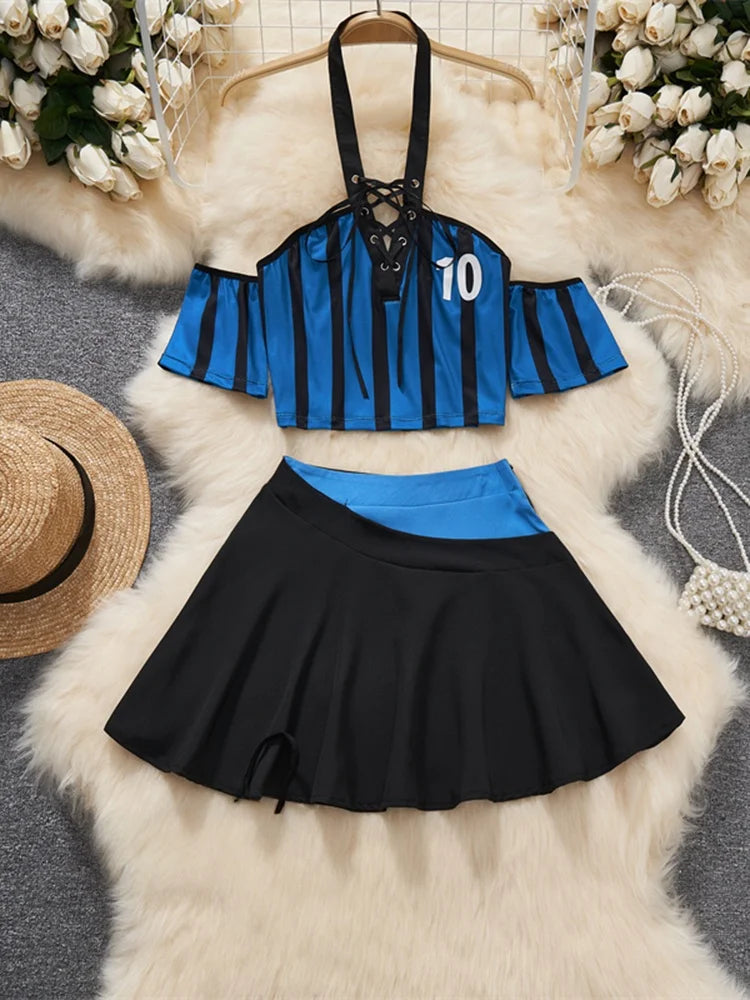 Women Sets Ruffled Apron Shorts Headband Maid Cosplay Costume Rabbit Officer Party Park Performance Sexy Suits Hotsweet Clothes