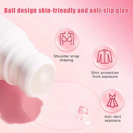 Anti-Slip Glue Roll On Skin Adhesive For Clothing Dress Body Skin Anti-exposure Bra Non-slip Fixed