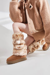 New Winter Faux Fur Plush Deer Leg Warmers Kawaii Furry Boots Socks Cover Punk High Boots Socks Performance Costume Leg Warmers