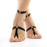 Chain Gothic Black Elastic Band Bandage Anklet Bracelet for Women Summer Barefoot Foot Belt for High Heel Sandals & Prom