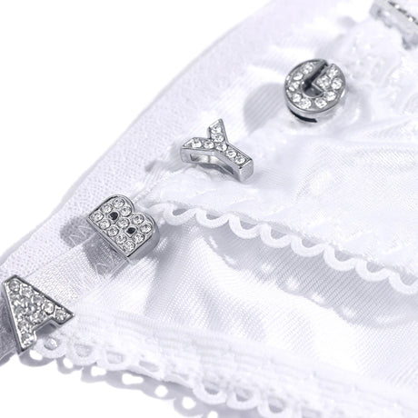 Custom Thongs With Jewelry DIY Crystal Letter Name Low-rise Briefs T-back String Underwear For Women Sexy Nightclub Body Jewelry