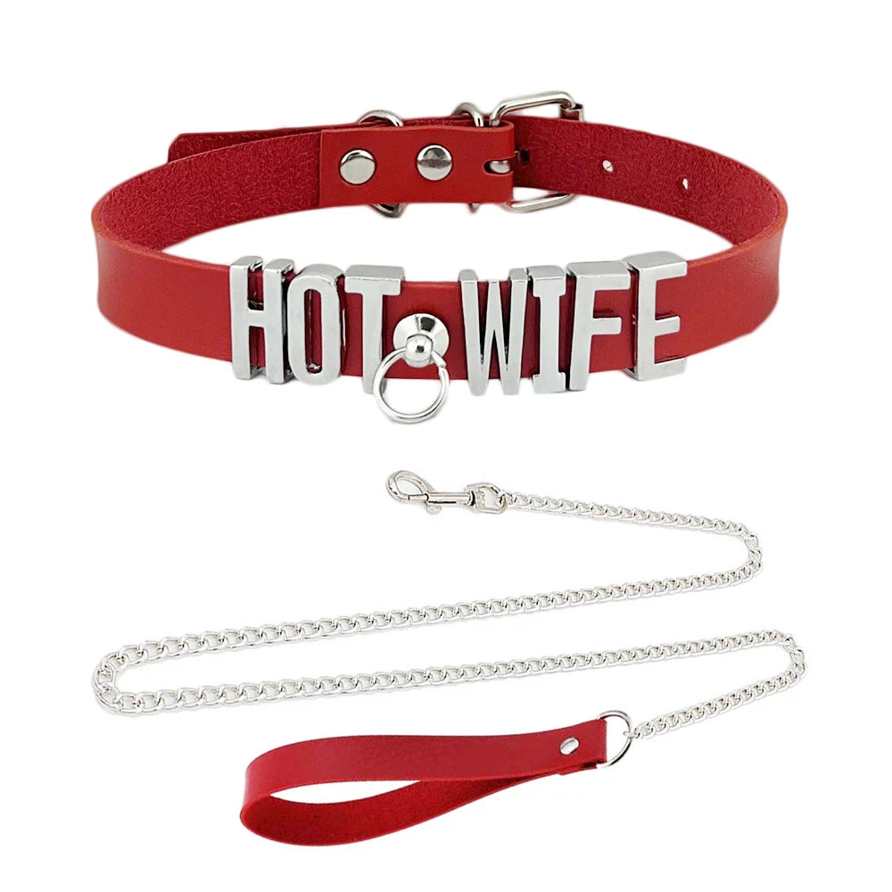 Hiphop Pu Leather Letter Collar Punk O-Ring Custom Name word Letter Necklace Choker set Cosplay Goth Sexy Accessory