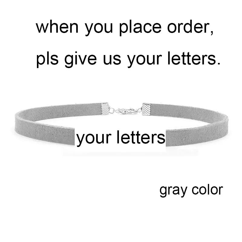 DIY Personalized Rhinestone Letter Custom Name Necklace Black Velvet Leather Choker Collar Neck Jewelry Friends Family Gifts