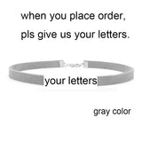 DIY Personalized Rhinestone Letter Custom Name Necklace Black Velvet Leather Choker Collar Neck Jewelry Friends Family Gifts