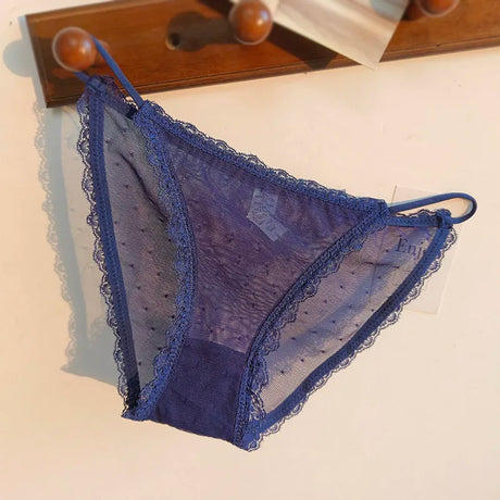 Women's underwear sexy seamless lace hollow out gauze ribbon middle waist female panties ladies breathable comfortable lingerie