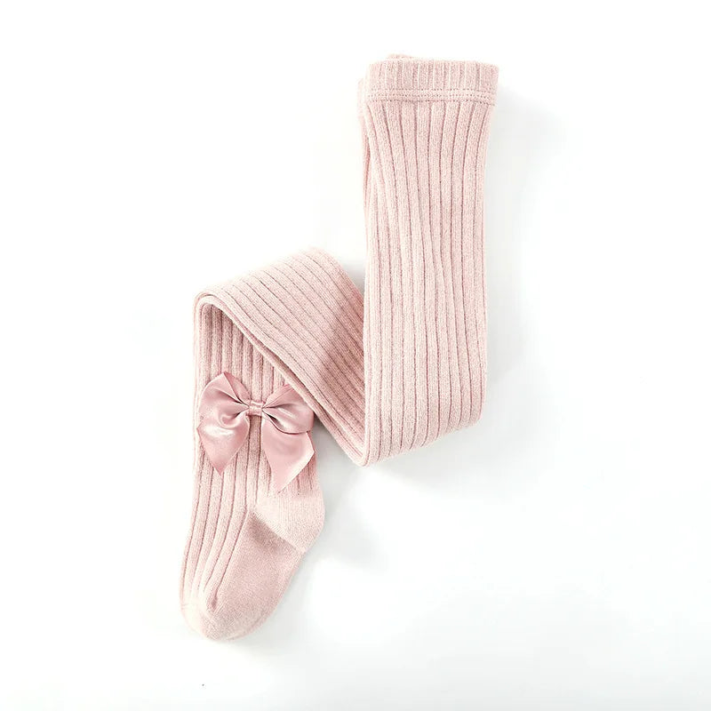 Baby Pantyhose Girls Tights Toddler Girl Winter Clothes Cute Girl Bow Pants Cotton Breathable Stockings Knit Kid Tights