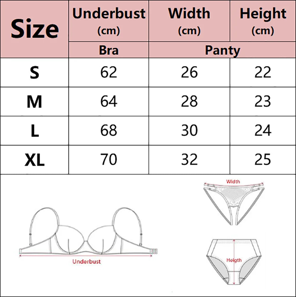 Transparent Floral Two Pieces Exquisite Lace Lingerie Set Ultrathin Bra Briefs Set Solid Exotic Lingerie for Ladies See Through