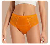 Moonful Women's Menstrual Panties High Waist Leak Proof 4 Layer Breathable Lace Period Underwear Girls Absorbent Brief
