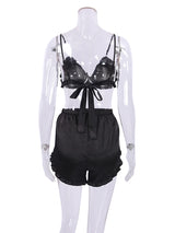 Pajama Sets Patchwork Lace Robe Sets With Bra Satin Sexy Underwear Set Woman 3 Pieces Sleepwear Sets Bathrobes 2023 Nightwear
